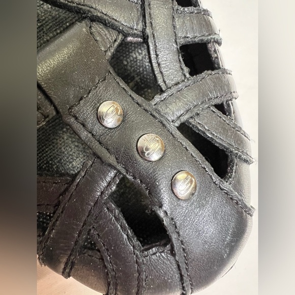 Skechers Black Genuine Leather Outdoor Flat Sandals Gorpcore 8.5 - Picture 6 of 11